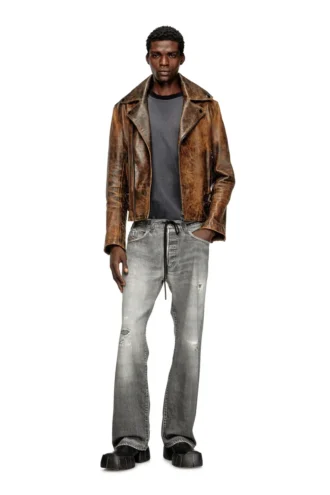l-eon Biker jacket in treated leather
