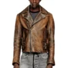 l-eon Biker jacket in treated leather
