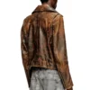 l-eon Biker jacket in treated leather