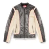 l-evert Trompe l’oeil-effect leather biker jacket