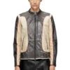 l-evert Trompe l’oeil-effect leather biker jacket