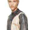 l-evert Trompe l’oeil-effect leather biker jacket