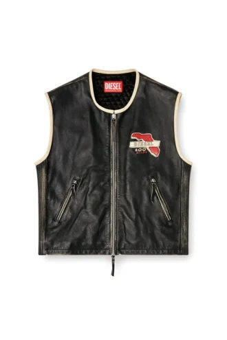l-flying-20th Leather vest with embroidered patches