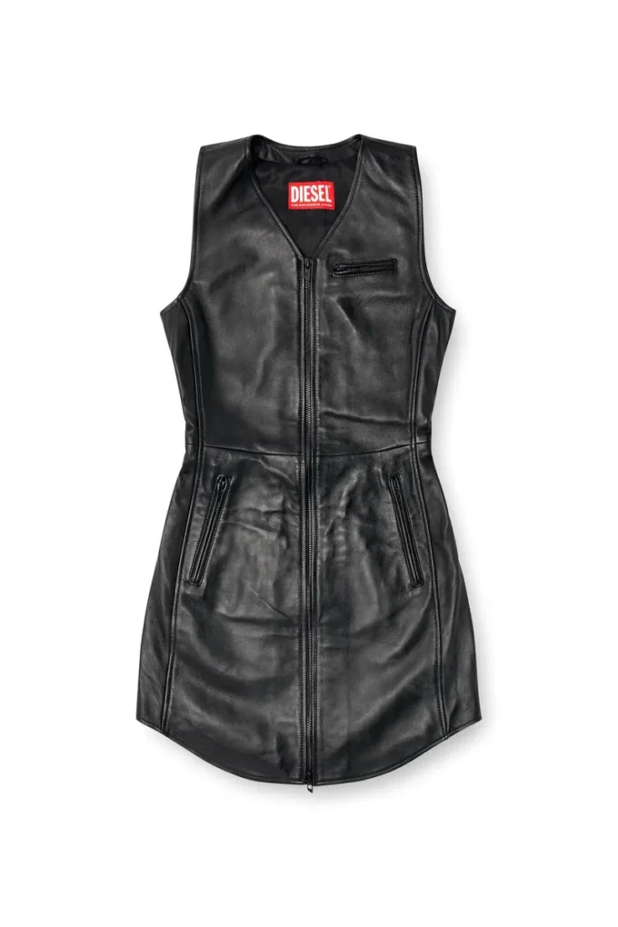 l-ilith Short zipped leather dress