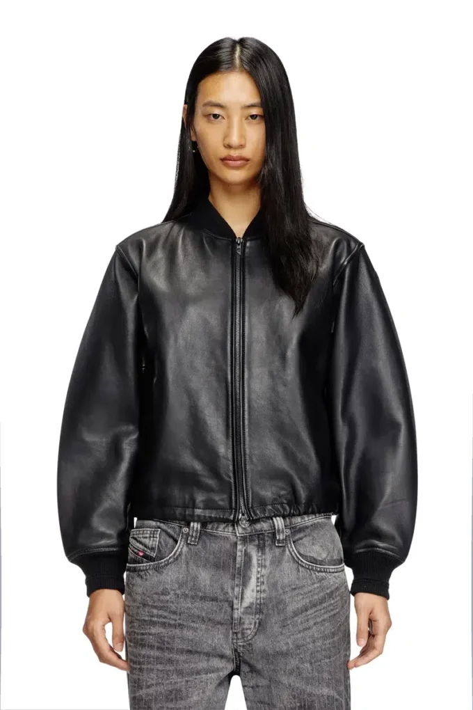 l-ilyan Leather bomber jacket
