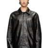 l-jess Padded leather jacket