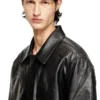 l-jess Padded leather jacket