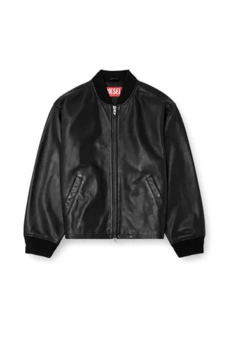 l-khat Waxed-leather bomber jacket