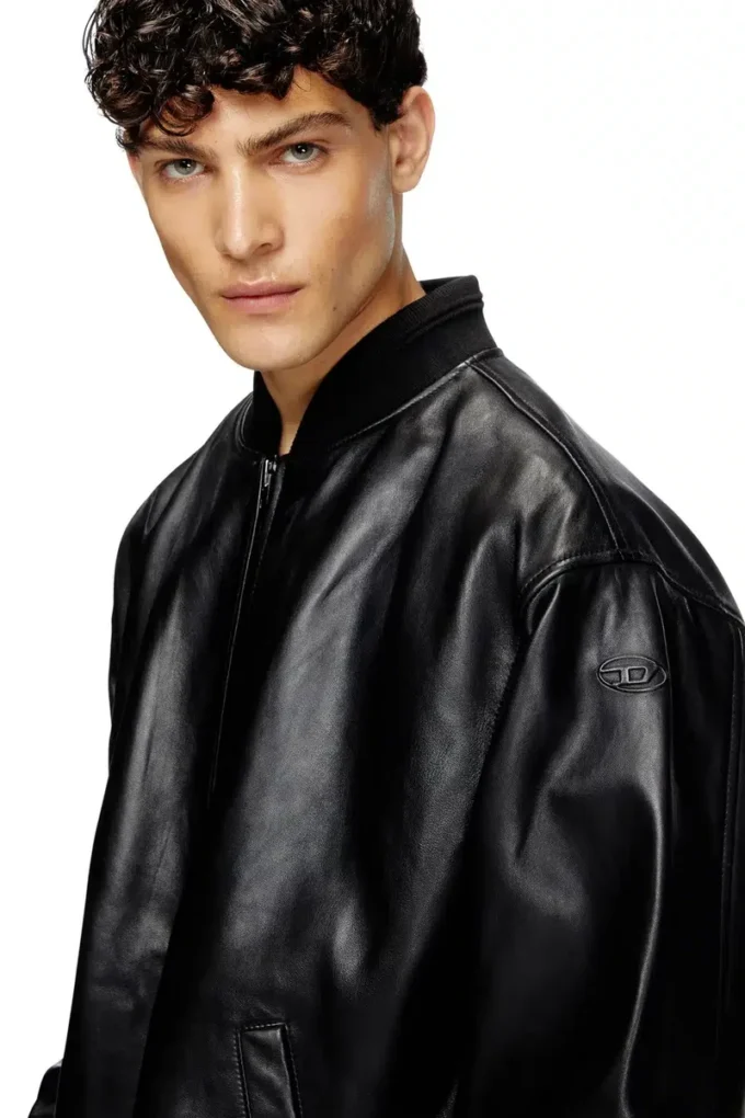 l-khat Waxed-leather bomber jacket
