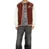 l-kopf Padded bomber jacket in wool and leather