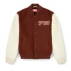 l-kopf Padded bomber jacket in wool and leather