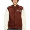 l-kopf Padded bomber jacket in wool and leather