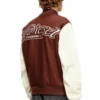 l-kopf Padded bomber jacket in wool and leather