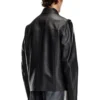 l-korn-a Leather jacket with embossed Oval D