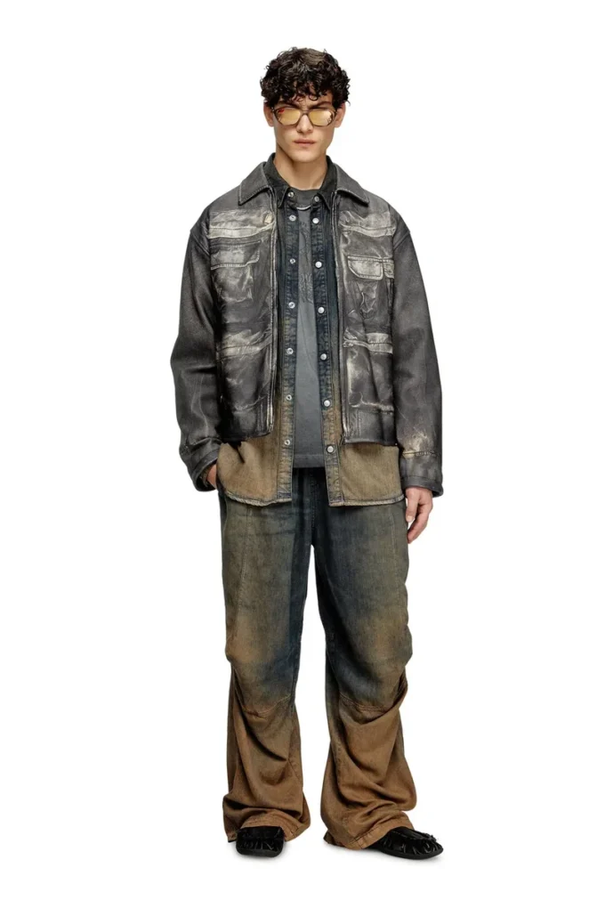 l-mayer Leather jacket with trompe l’oeil pockets