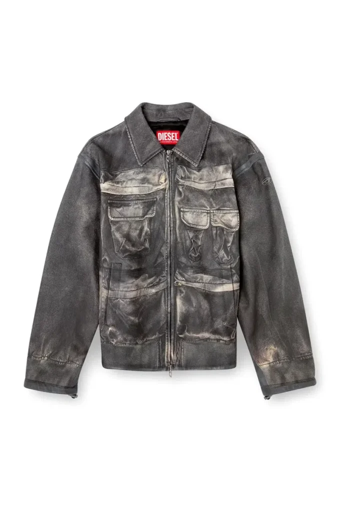 l-mayer Leather jacket with trompe l’oeil pockets