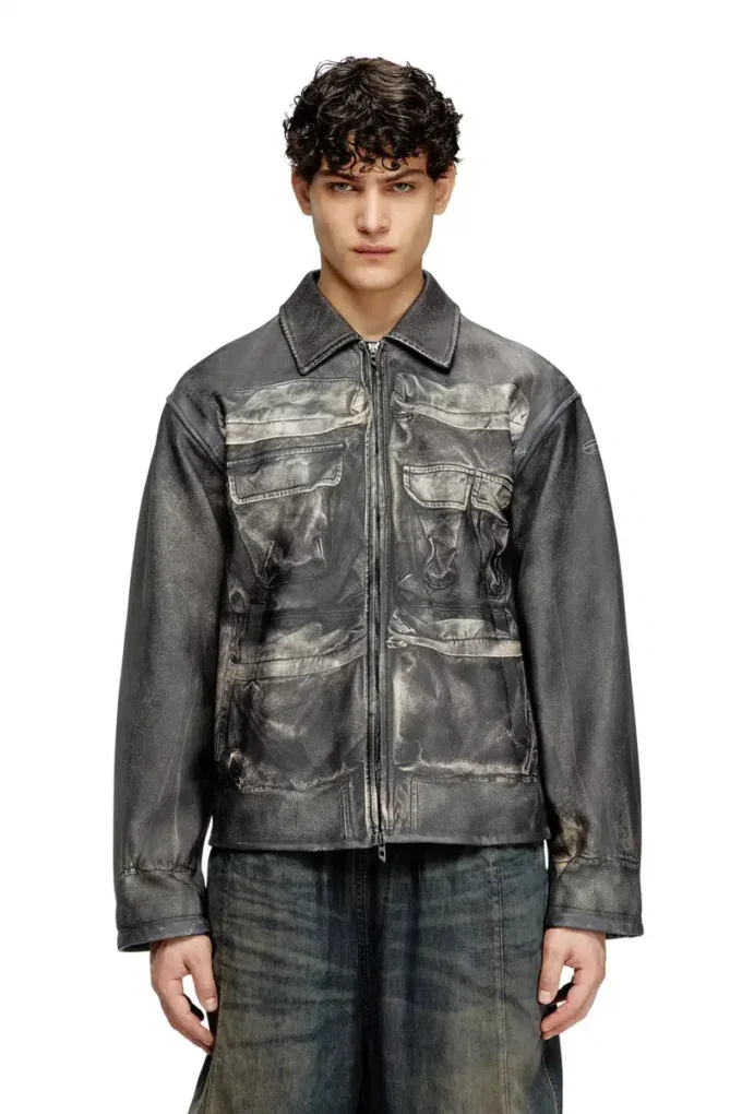 l-mayer Leather jacket with trompe l’oeil pockets