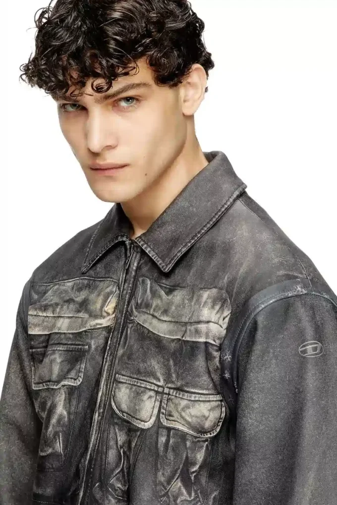 l-mayer Leather jacket with trompe l’oeil pockets