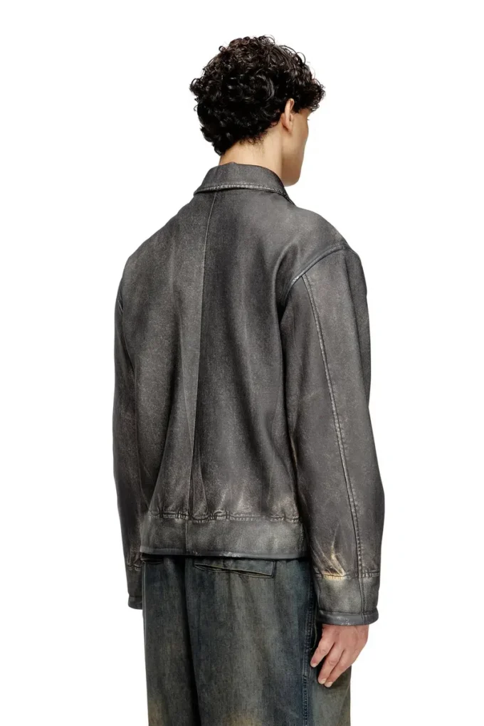 l-mayer Leather jacket with trompe l’oeil pockets