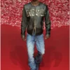 l-met Distressed leather jacket with metal logo