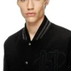 l-nyman Varsity bomber jacket in cotton and leather l-nyman Varsity bomber jacket in cotton and leather