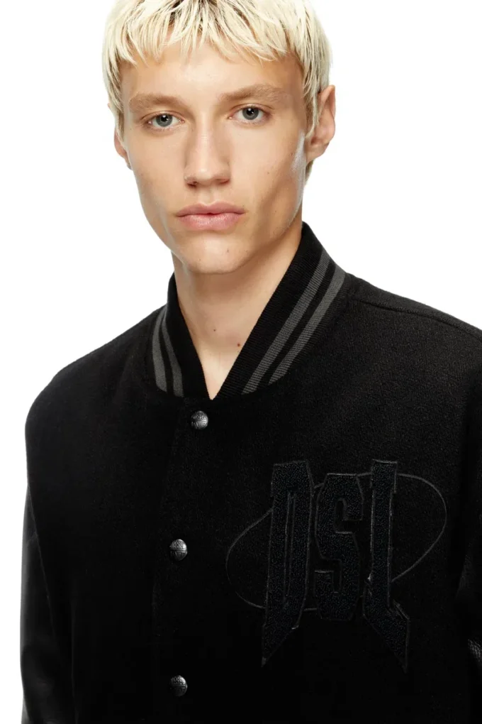 l-nyman Varsity bomber jacket in cotton and leather l-nyman Varsity bomber jacket in cotton and leather