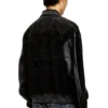 l-nyn Denim and leather bomber jacket