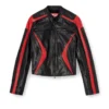 l-ovable Biker jacket in colour-block leather