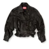 l-oys Belted jacket in boiled leather