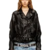 l-oys Belted jacket in boiled leather