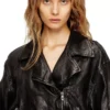 l-oys Belted jacket in boiled leather