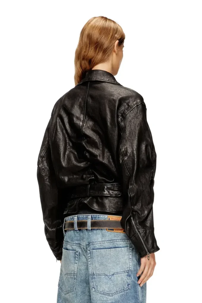l-oys Belted jacket in boiled leather