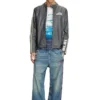 l-pop Biker jacket in perforated leather