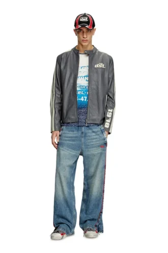 l-pop Biker jacket in perforated leather