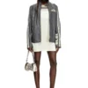 l-pop Biker jacket in perforated leather