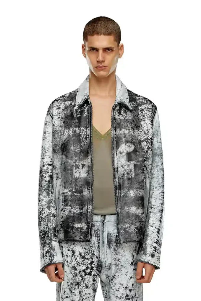 l-pylon-a Blouson jacket in treated leather