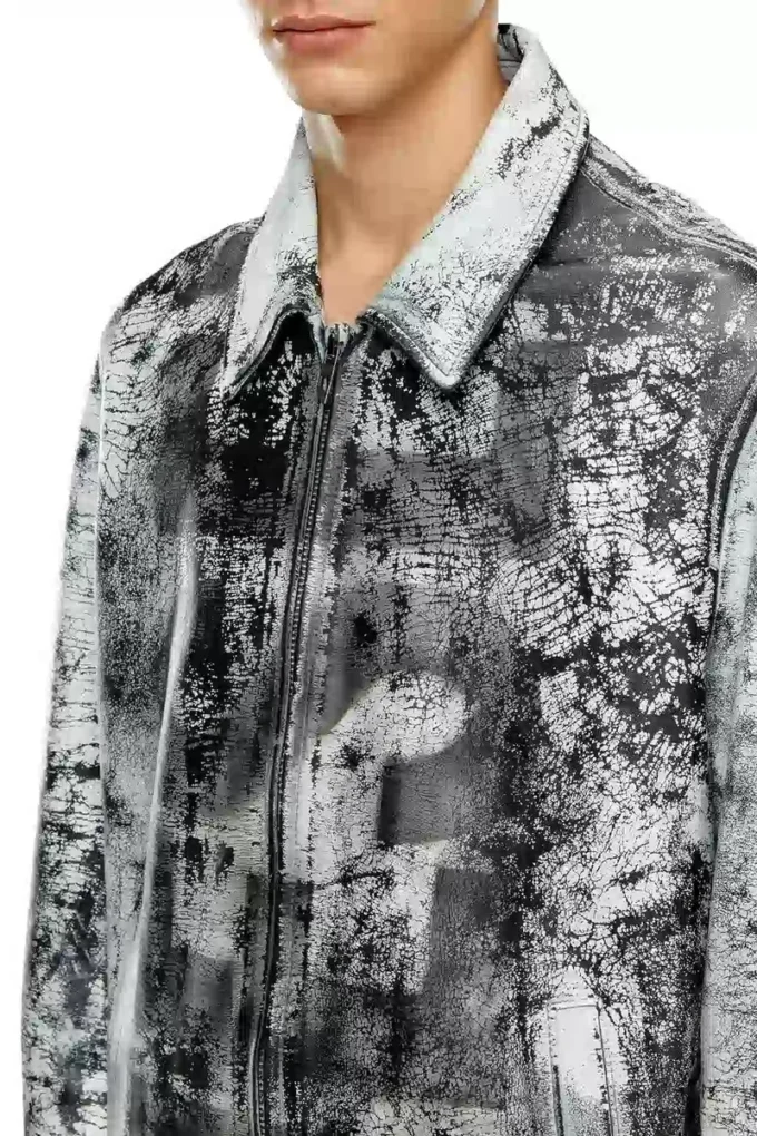 l-pylon-a Blouson jacket in treated leather