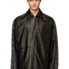 l-stoller Hybrid denim and leather jacket