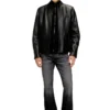 l-tad-wrd Biker jacket in waxed leather