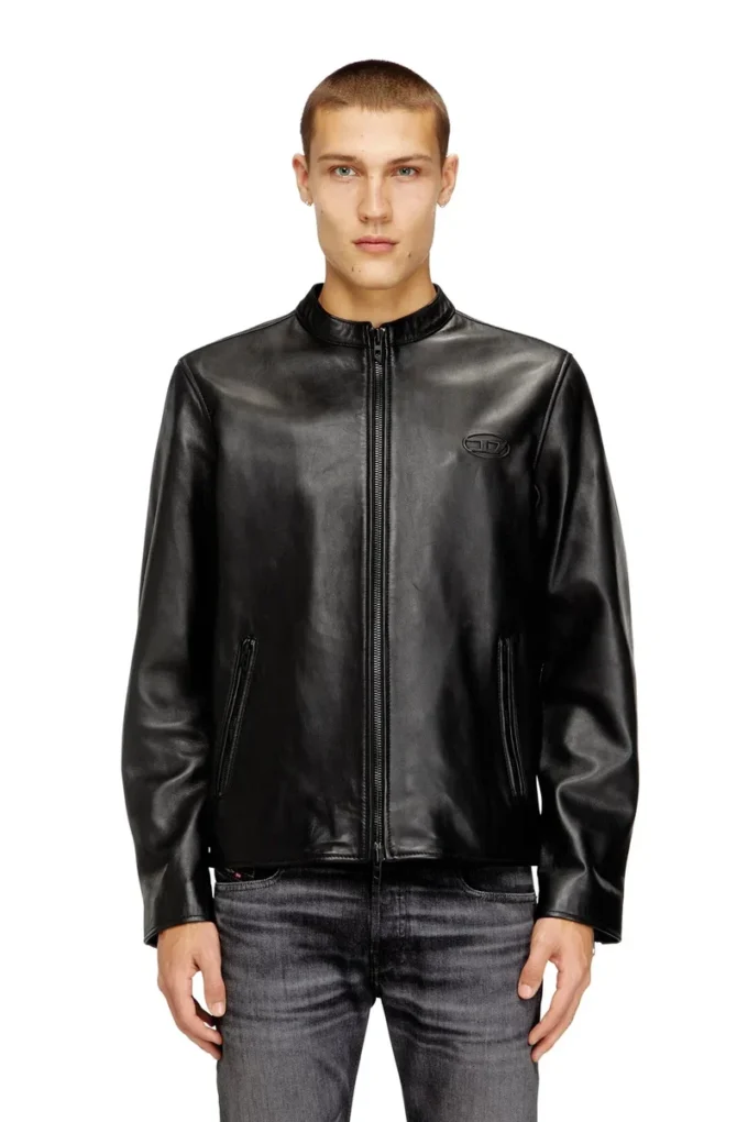 l-tad-wrd Biker jacket in waxed leather