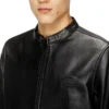 l-tad-wrd Biker jacket in waxed leather