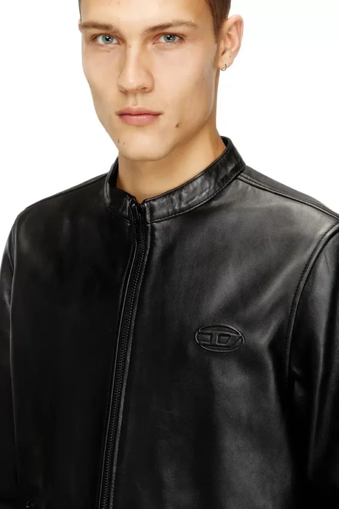 l-tad-wrd Biker jacket in waxed leather