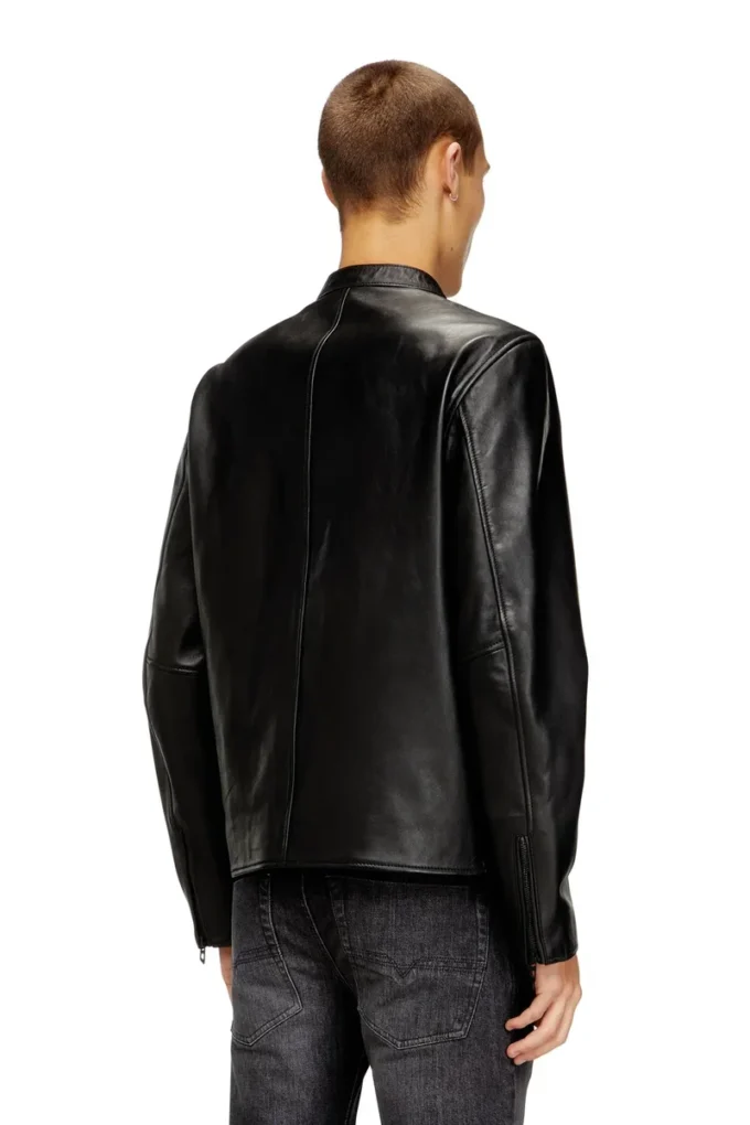 l-tad-wrd Biker jacket in waxed leather
