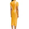 l_tina 4eva dress Iridescent knit polo dress with lotus print