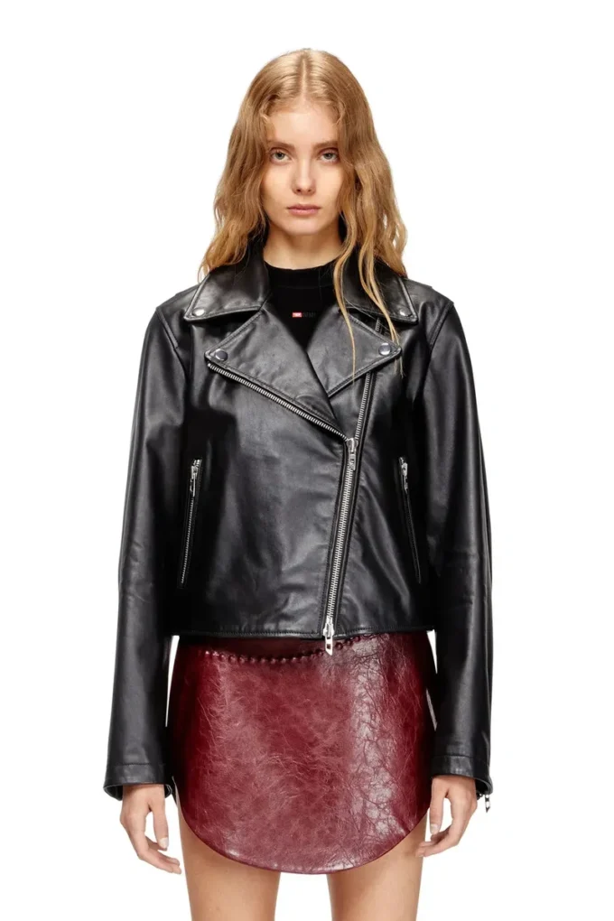 l-unatic Biker jacket in waxed leather