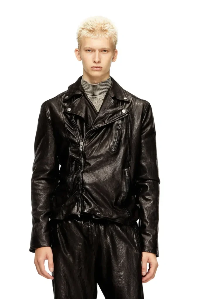 l-uncan Biker jacket in boiled leather