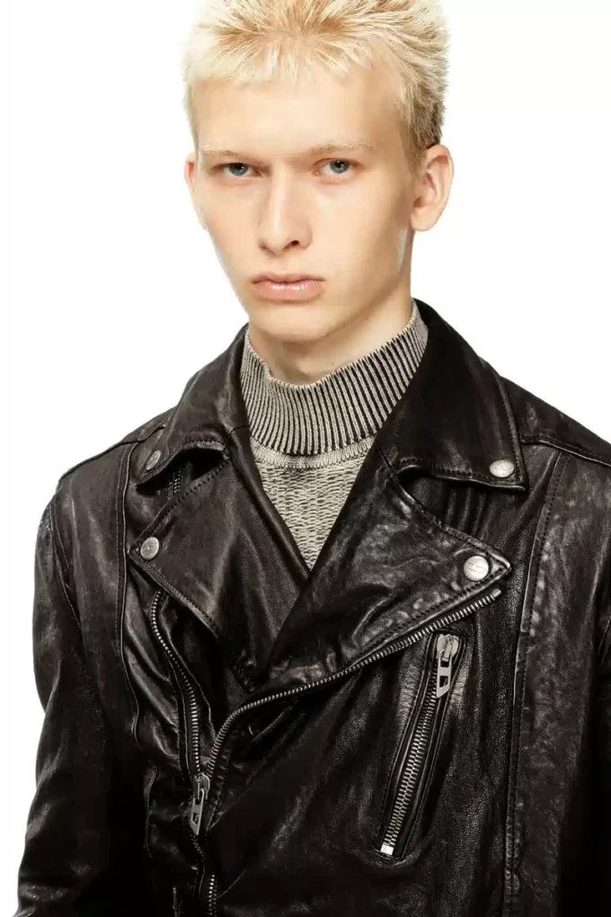 l-uncan Biker jacket in boiled leather