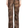 l-ysa Jean-cut distressed leather pants