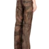 l-ysa Jean-cut distressed leather pants