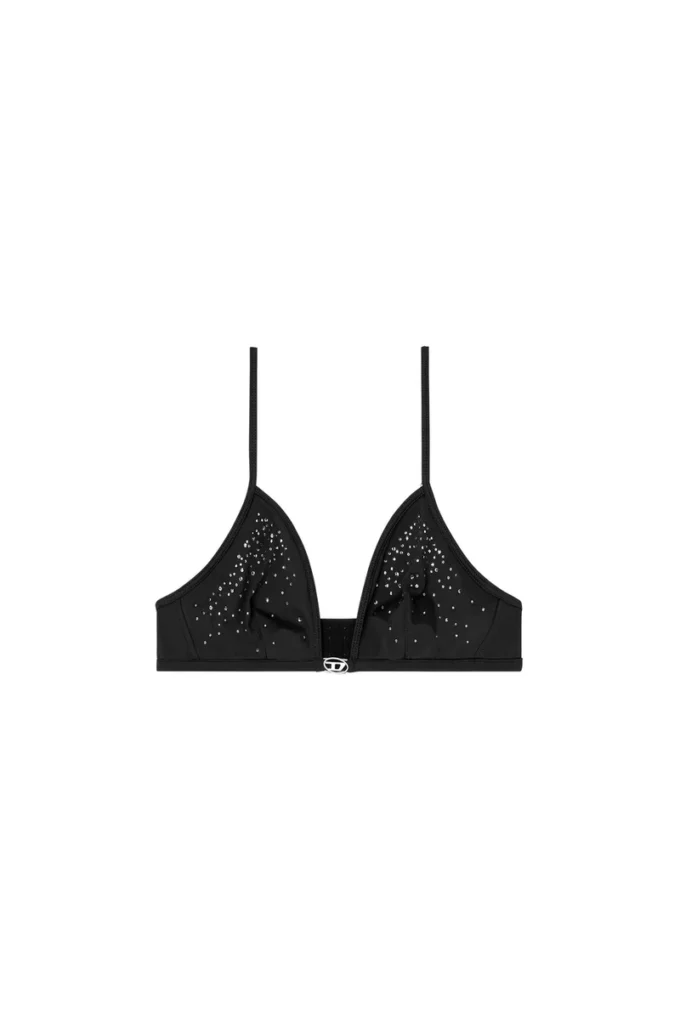 luna-dnm Microfibre triangle bra with crystals